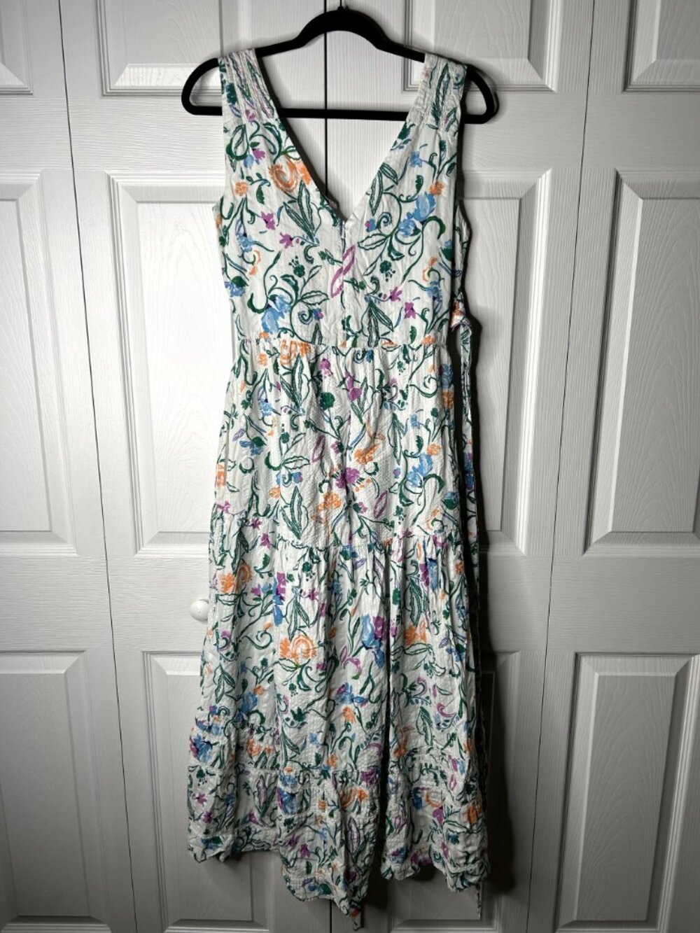 Tanya Taylor Neves White Floral Printed Sleeveless Maxi Dress Women's Size 4 - Picture 12 of 13